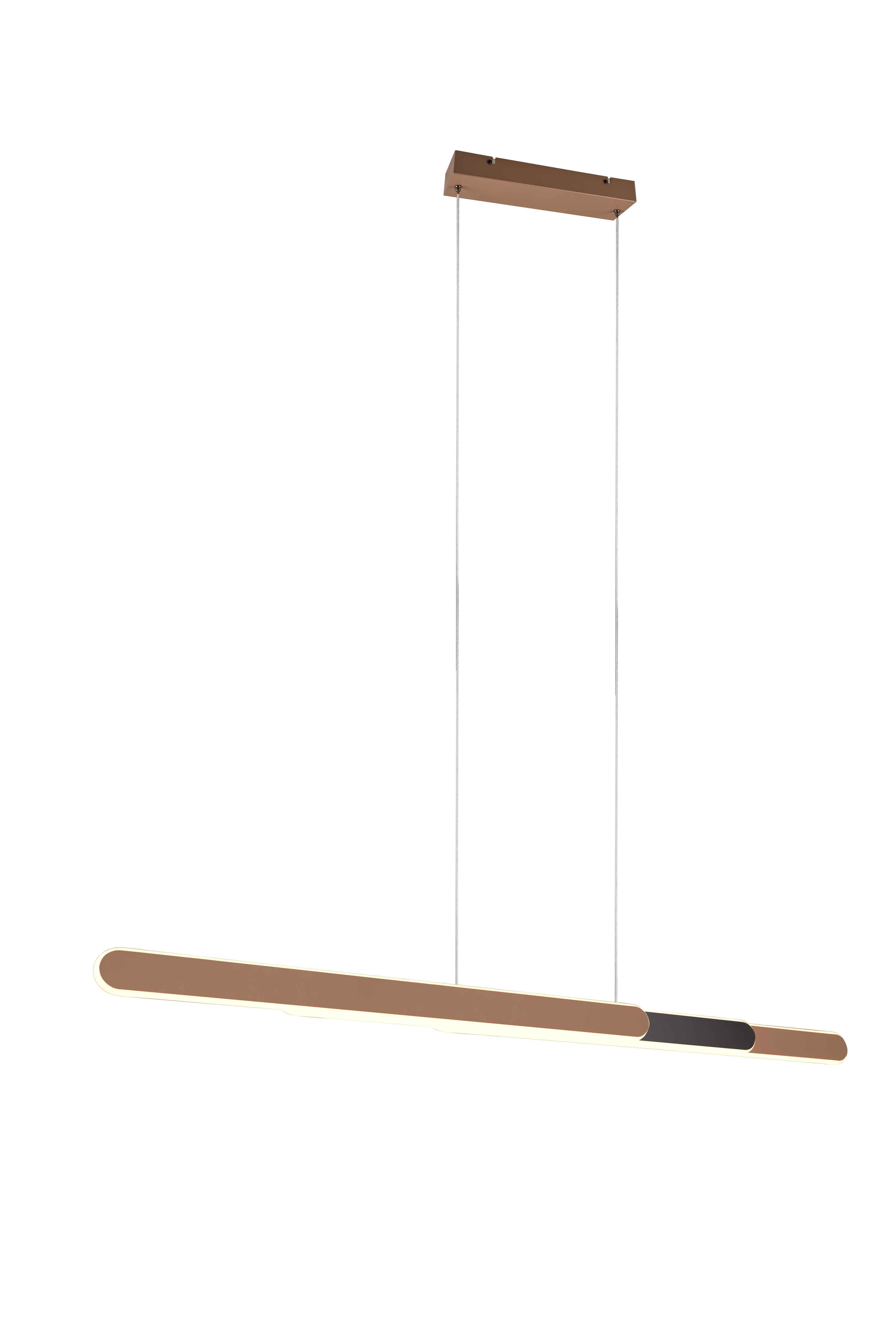 Lampada a sospensione LED a bi-emissione, metallo, caffè, L 130 cm, Helios
